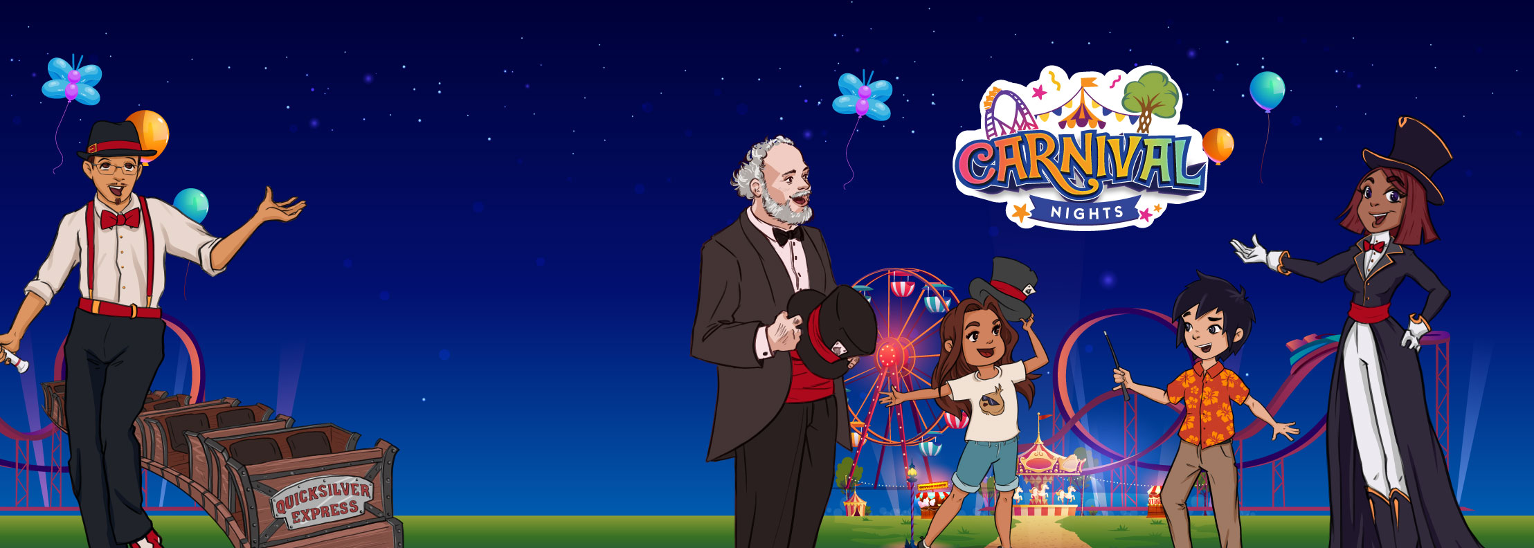 Graphic for Carnival nights with juggler, magician and rides