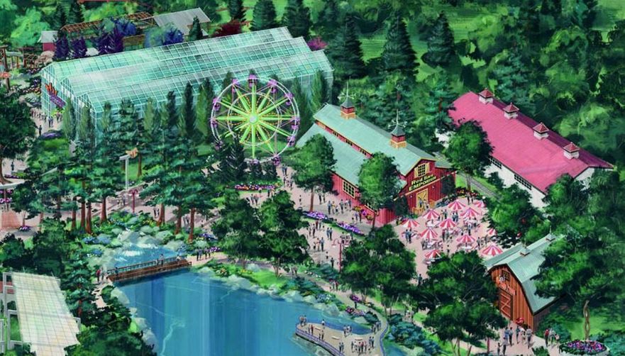 Aerial graphic of Gilroy Gardens Family Theme Park