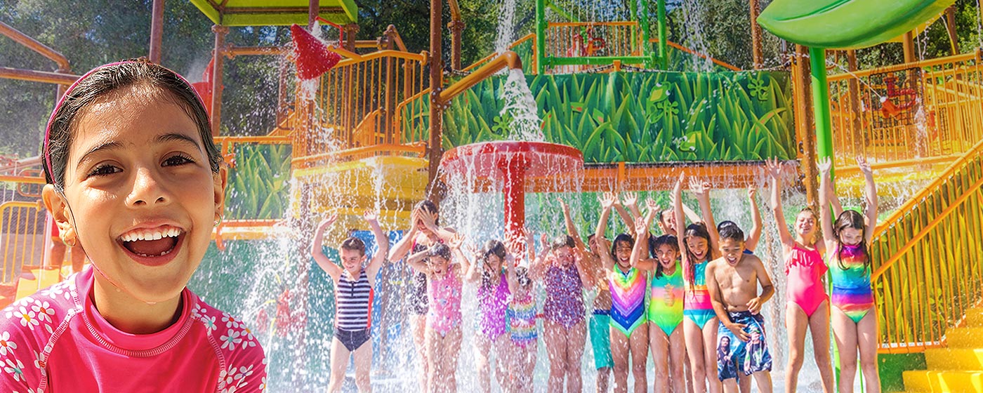children at water oasis